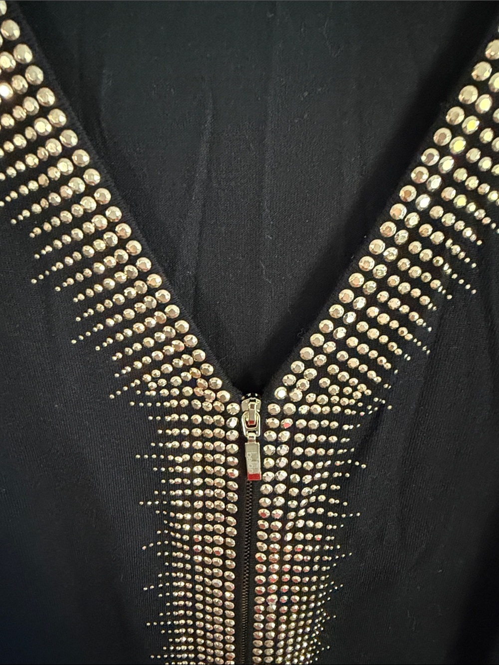 Belldini Black Cardigan with Gold Stud Trim - Picture 4 of 5